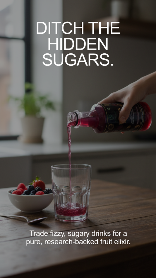 Kuerzen Fruzen Exotic Berry Elixir | Premium Antioxidant Fruit Drink (250ml) | Natural Blueberry, Cranberry & Pomegranate | Healthy No-Soda Alternative