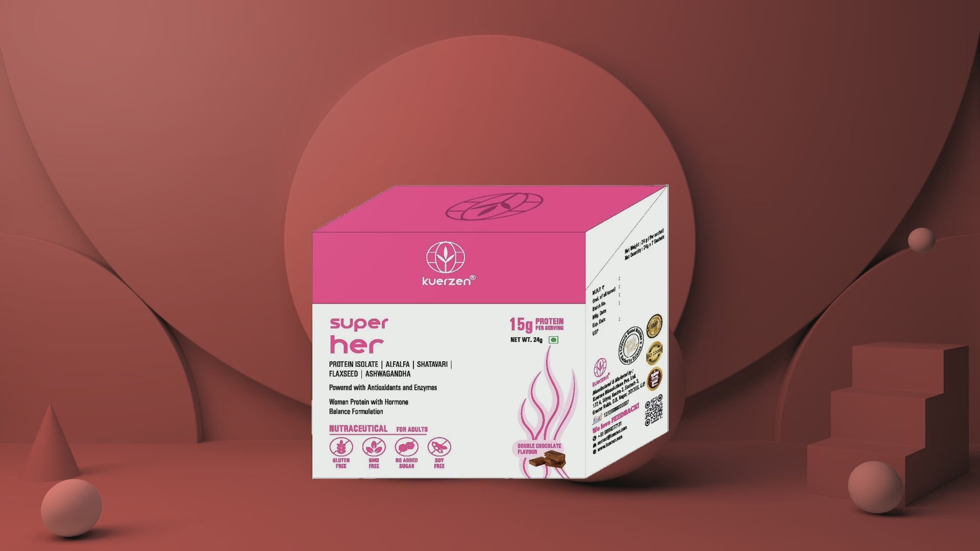 Video featuring a women’s protein powder product, showing its packaging, benefits, and how it’s mixed into a shake for fitness and everyday nutrition