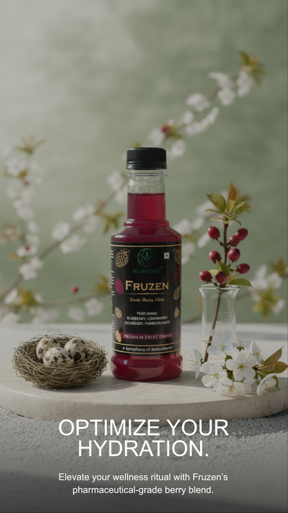 Kuerzen Fruzen Exotic Berry Elixir | Premium Antioxidant Fruit Drink (250ml) | Natural Blueberry, Cranberry & Pomegranate | Healthy No-Soda Alternative