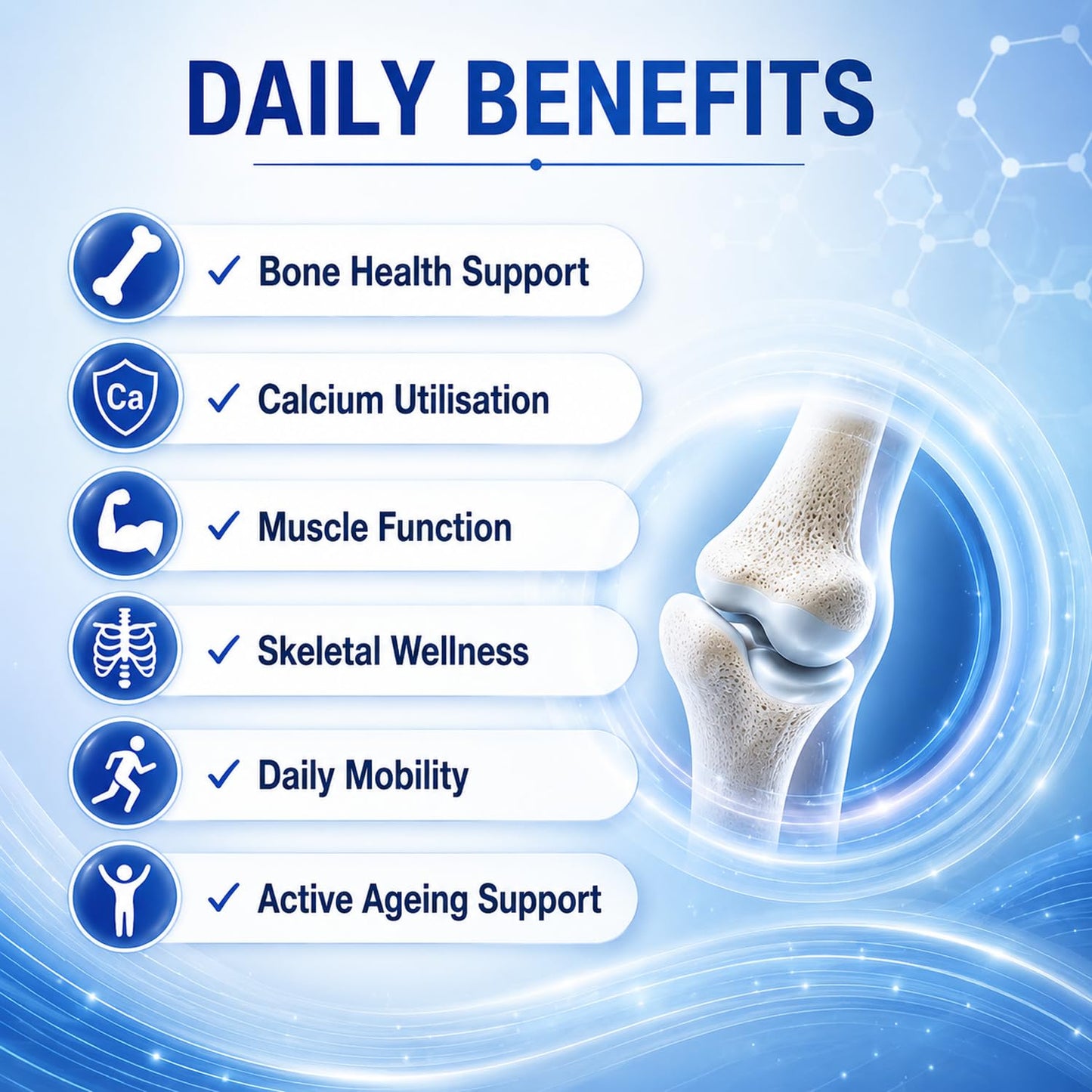 Kuerzen Cadzen Calcium Tablets | Calcium + Vitamin D3 + Vitamin K2 + Magnesium | Complete Bone, Muscle & Teeth Nutrition | Doctor Formulated Daily Wellness Supplement | 30 Tablets